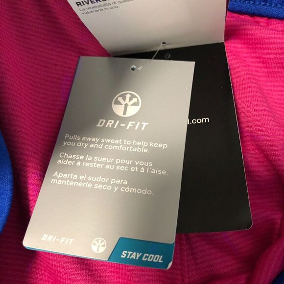 Nike Reversible Dri-Fit Shorts Women S Athletic Workout Running Swoosh Blue Pink - Picture 6 of 7